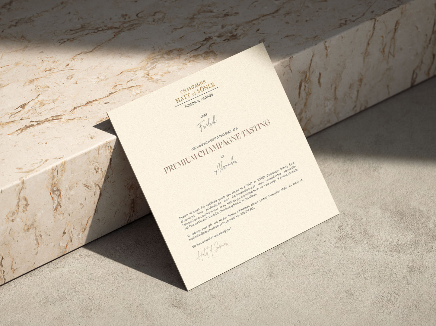 Premium Champagne Tasting Gift Card